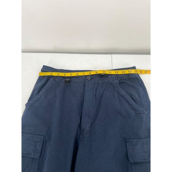 Brandy Melville Cargo Pants Navy Blue Elastic Waist Drawstring Hem Utility - Picture 7 of 10